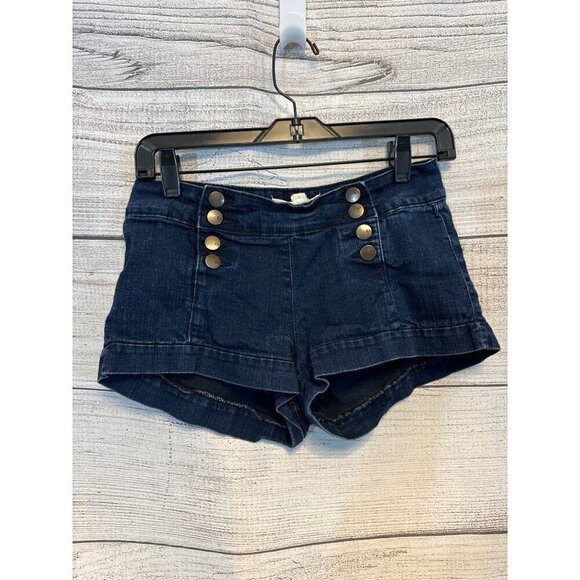 Forever 21 Denim Women's High-Waist Button Fly Shorts Size 27 - Picture 1 of 4